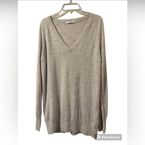 Equipment Femme wool/cashmere Pullover Sweater Women’s M Lightweight V-Neck Gray - Picture 1 of 11